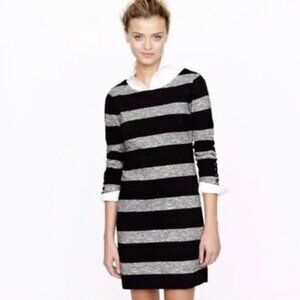J. CREW | Black Gray Striped Dress Sz XS